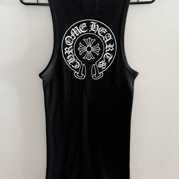 Chrome Hearts Black Ribbed Tank with White Logo. S - Picture 2 of 2